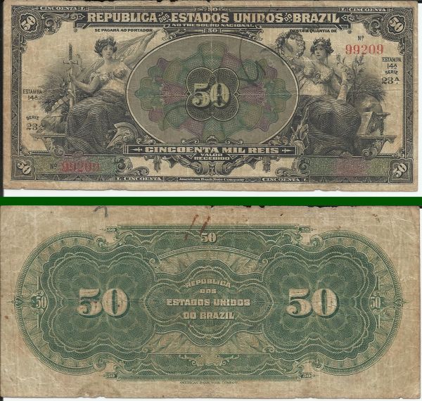 CEDULA DE RÉIS DE 1916 MBC + R127